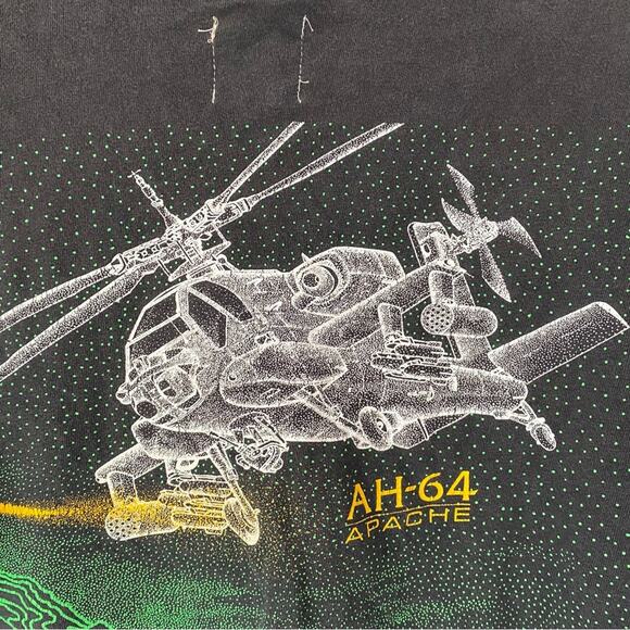 Furst of all Kind Blackbird Apache AH-64 Cut-Off Black T-Shirt size medium/large - Picture 7 of 7